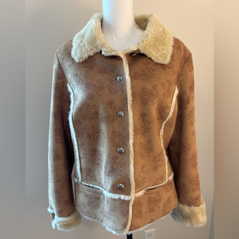 Cozy faux suede,  lined jacket by County Clothing Company.